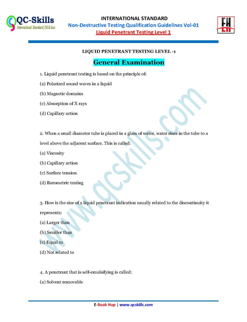 NDT, MCQ, Question & Answers, OIl & Gas, E-Books Mehcanical, Mehcanical Engineering, Oil & Gas Engineering, Mehcanical Engineering Interview Quistions,