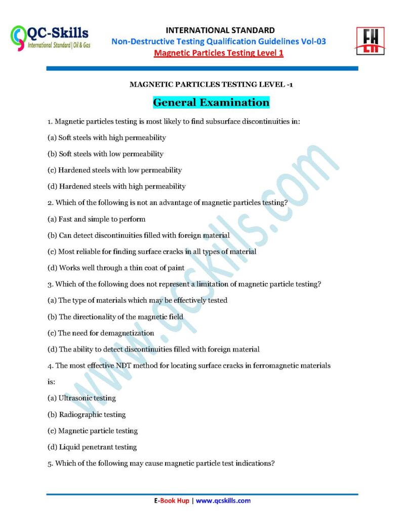 NDT, MCQ, Question & Answers, OIl & Gas, E-Books Mehcanical, Mehcanical Engineering, Oil & Gas Engineering, Mehcanical Engineering Interview Quistions,