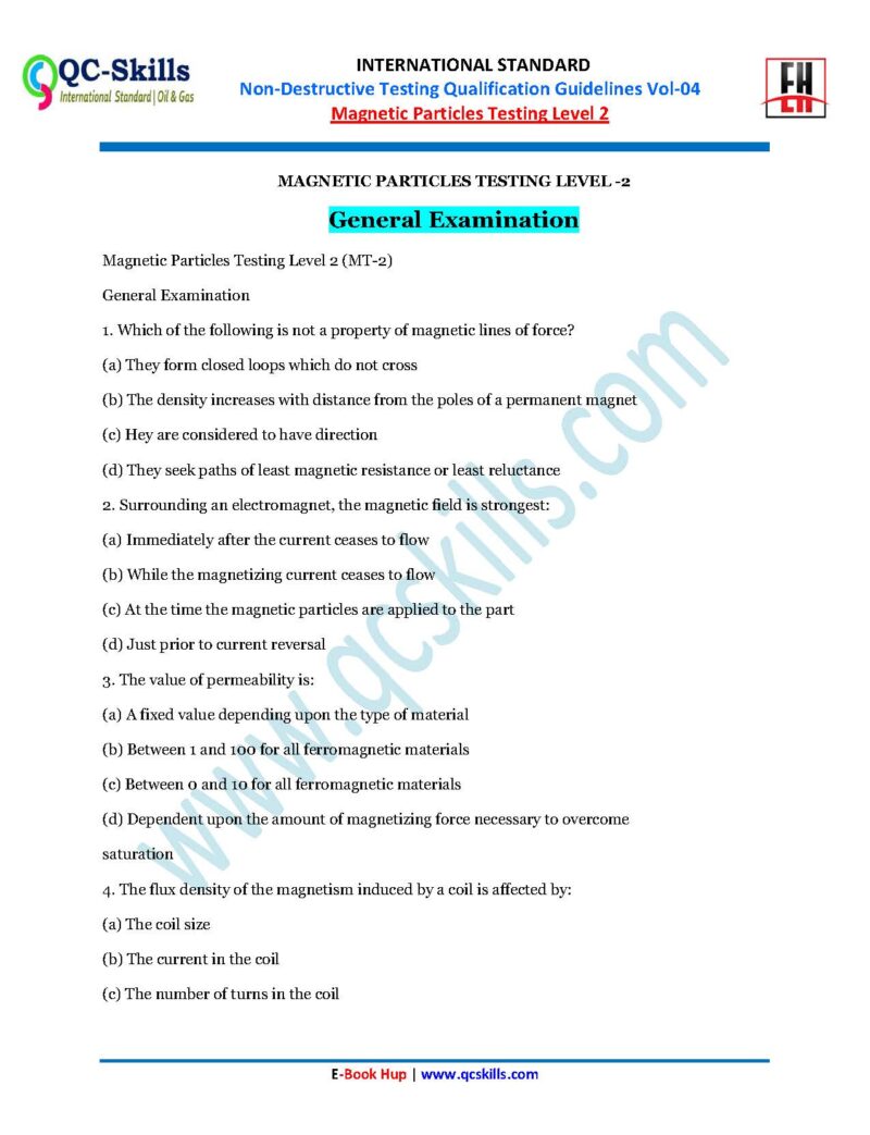 NDT, MCQ, Question & Answers, OIl & Gas, E-Books Mehcanical, Mehcanical Engineering, Oil & Gas Engineering, Mehcanical Engineering Interview Quistions,