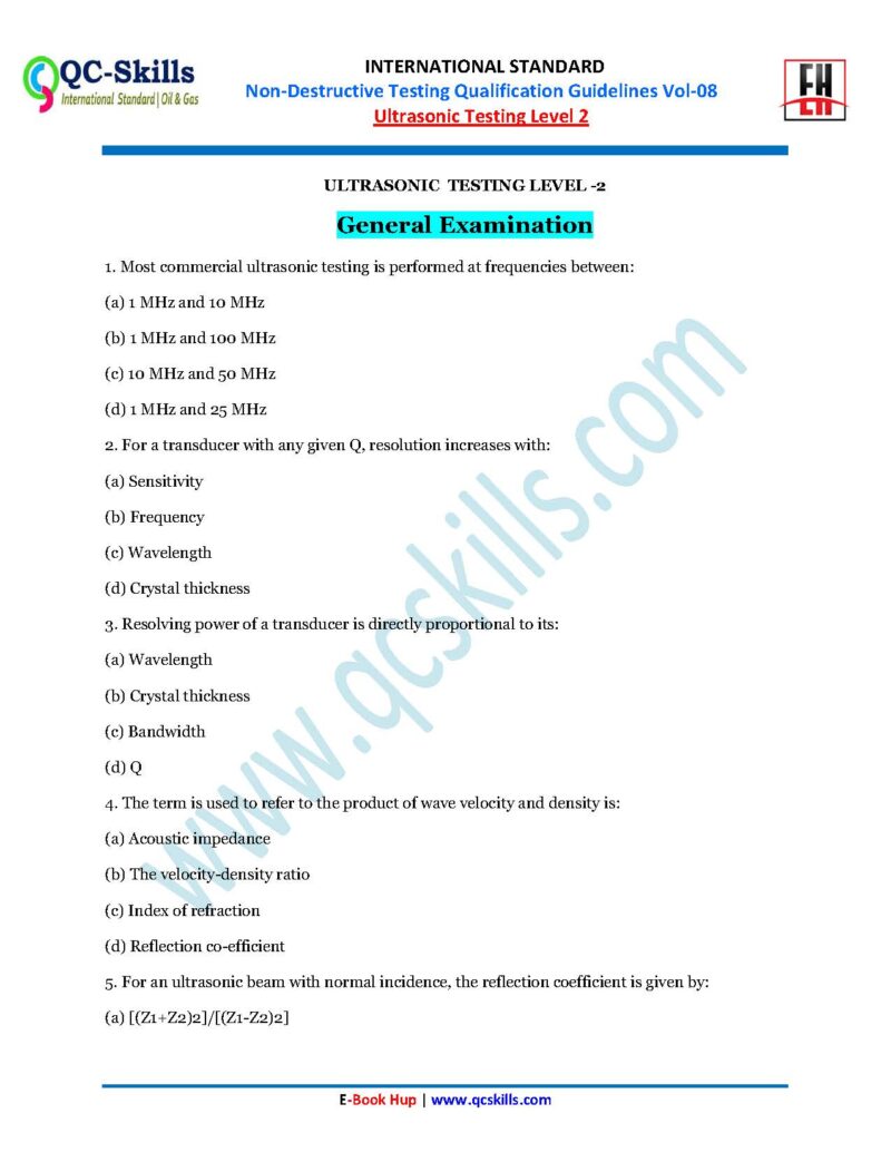 NDT, MCQ, Question & Answers, OIl & Gas, E-Books Mehcanical, Mehcanical Engineering, Oil & Gas Engineering, Mehcanical Engineering Interview Quistions,