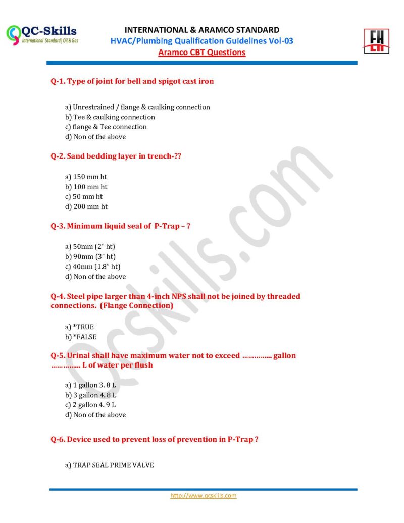 CBT ARAMCO :: QA/QC – HVAC & PLUMBING Inspector Qualification Guideline Vol-3 - Image 2