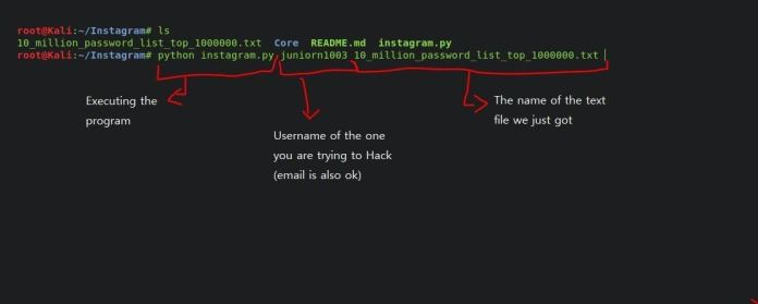 How to hack instagram with brute attack