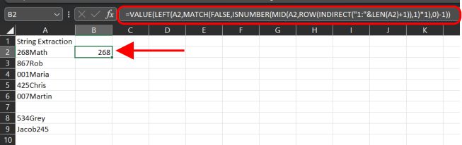 Formula to extract from start of string