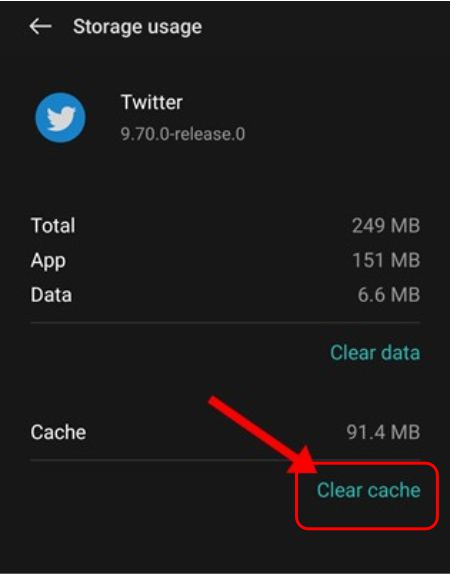 Clear app cache
